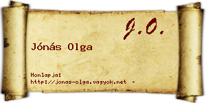 Jónás Olga névjegykártya