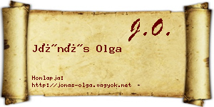 Jónás Olga névjegykártya