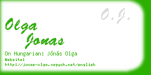 olga jonas business card